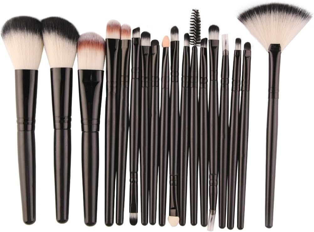 KISSION 18 pcs Makeup Brush Set Blush Foundation Powder Eyeshadow Eyeliner Lip Brush