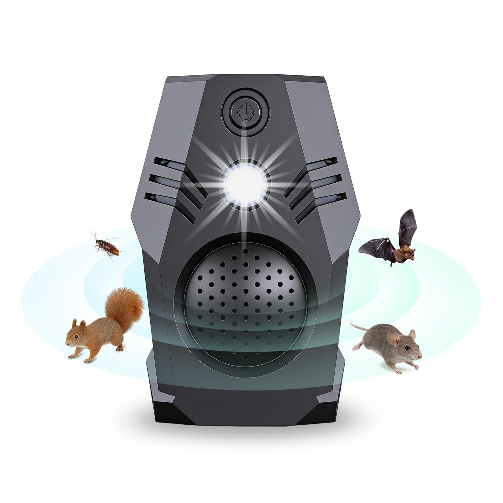 Type-C & Plug-in Dual Power Ultrasonic Pest Repeller, Mouse Repellent Plug in, Multi Frequency Ultrasonic Mouse Repeller for Rodent Control, Mice, Bugs, Mosquito, Spider, Safe for Pets and Humans