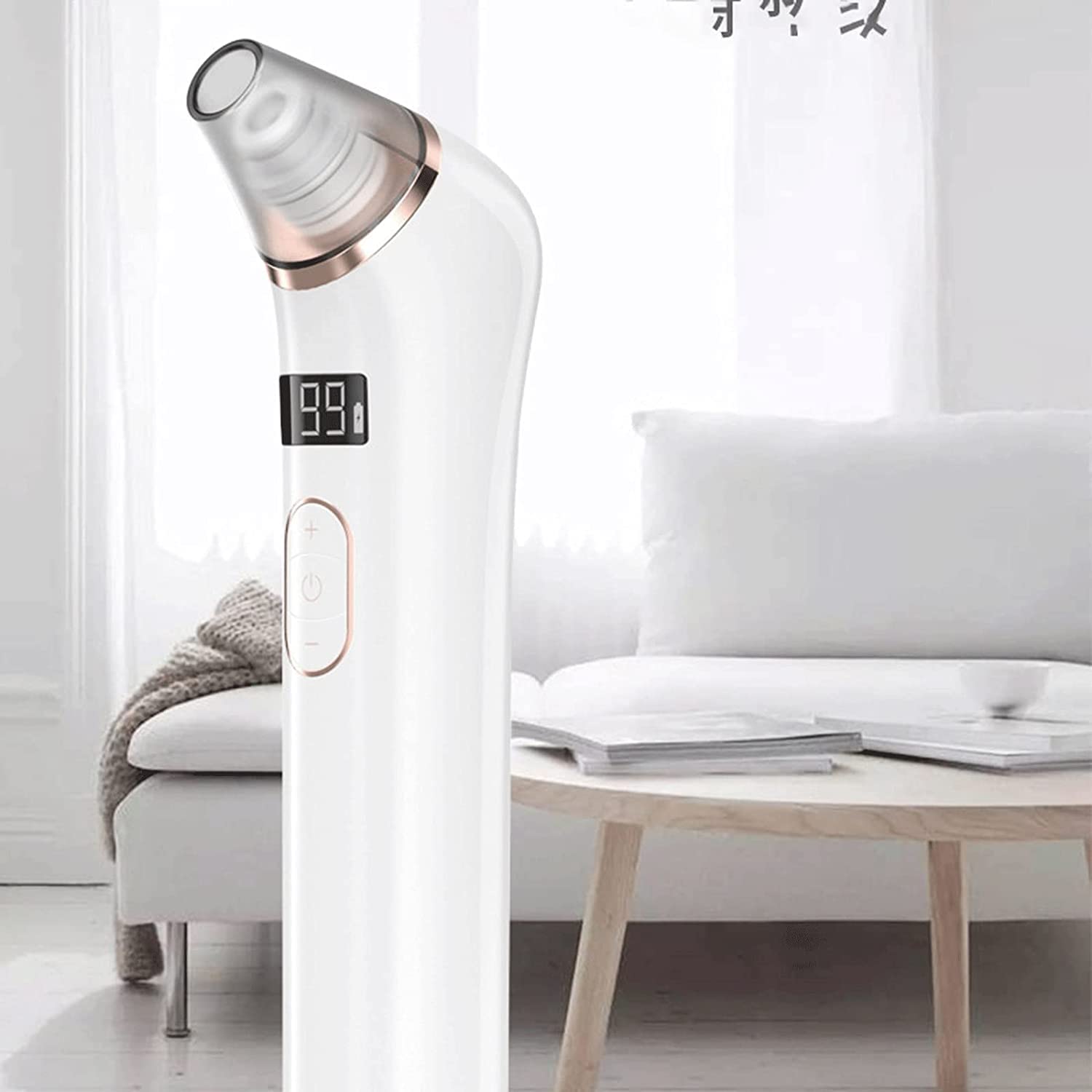 ESHINEDE Aspirapolvere for pori for la rimozione di Punti Neri, detergente Elettrico for Il Viso, rimozione di Punti Neri a 3 Punti di aspirazione con 4 sonde