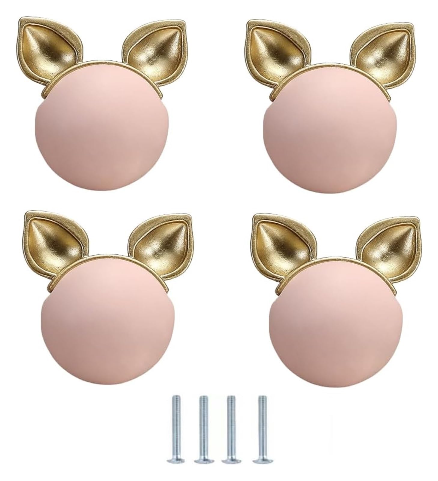 Enmrfvkz Roze Ceramic Cupboard Drawer Handle Knobs, Ceramic Zinc Alloy Zodiac Pig Cabinet Knobs Multicolor 4 Pcs For S Room(Roze)