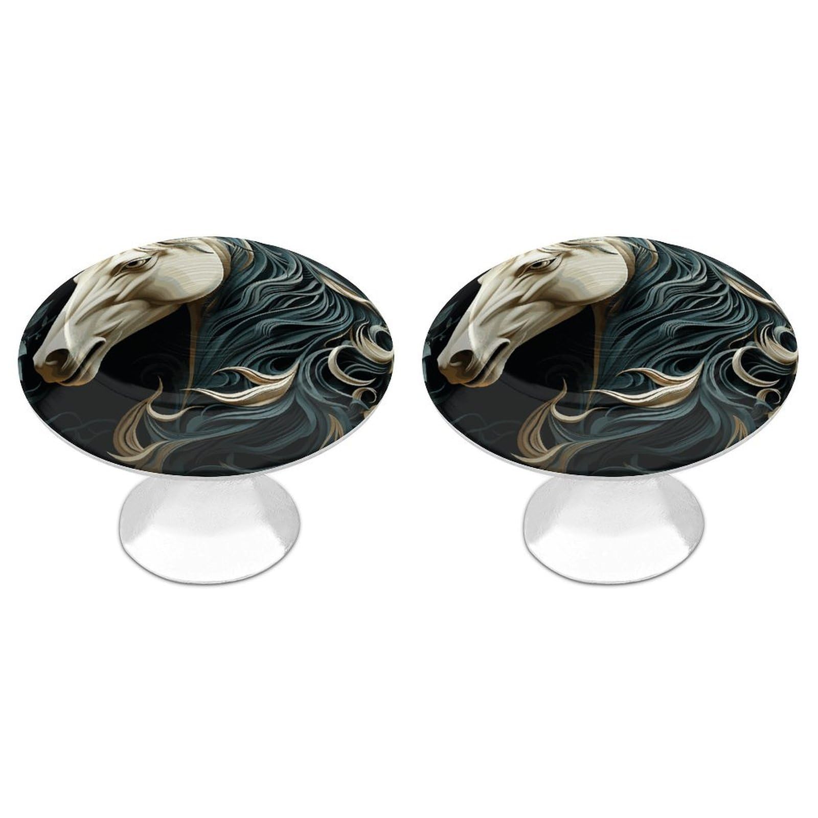 Btcowzrv Style Horse Pattern 2 Pack Cabinet Knobs Drawer Pulls