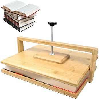 Wooden and Bamboo Book Press Paper Press Flower Press Multifunctional Manual Sturdy Book Presser for Bookbinding Supplies Even Printing 29 x 20 cm