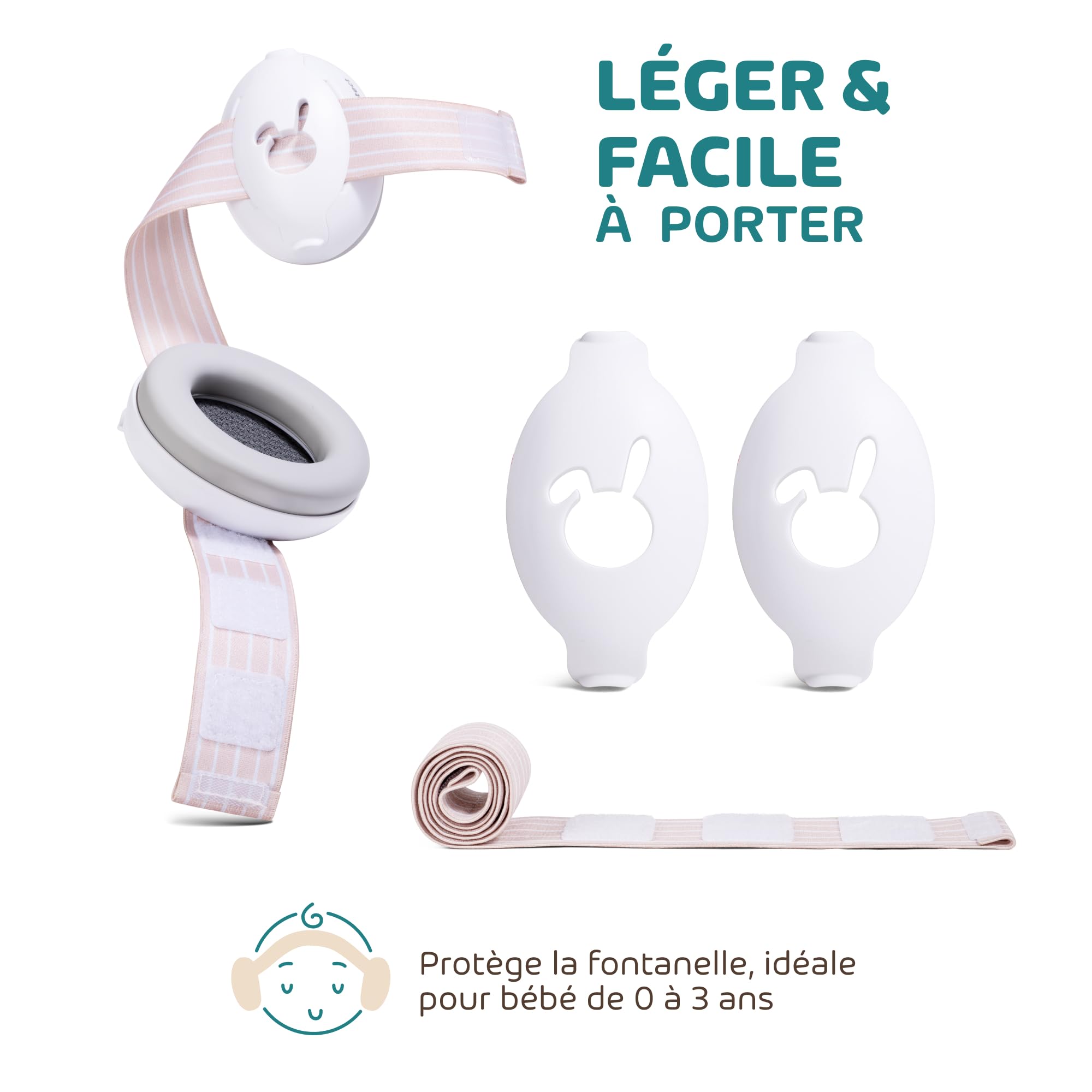 Babeprotect - Ear Protect - Casque Anti Bruit Bébé - Protection Auditive Certifiée CE 25 dB - Réglable et Confortable - Sommeil Amélioré - Idéal Avion, Fêtes, Déplacements - 0 à 36 Mois