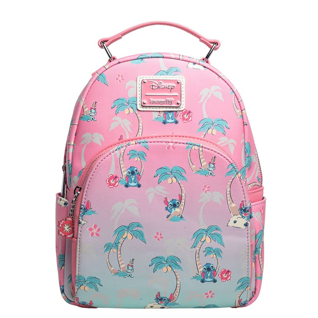Loungefly X Disney Lilo Stitch Palm Tree Stitch And Scrump AOP Double Strap Shoulder Bag Purse 