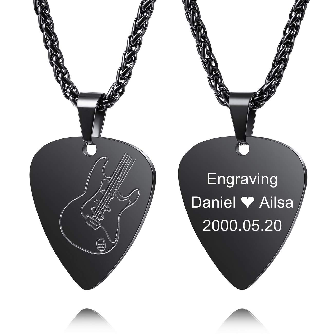 MeMeDIY Collana Personalizzata Rock And Roll da Uomo Personalizza Collane Musicali per Uomo Donna Gioielli in Acciaio Inossidabile