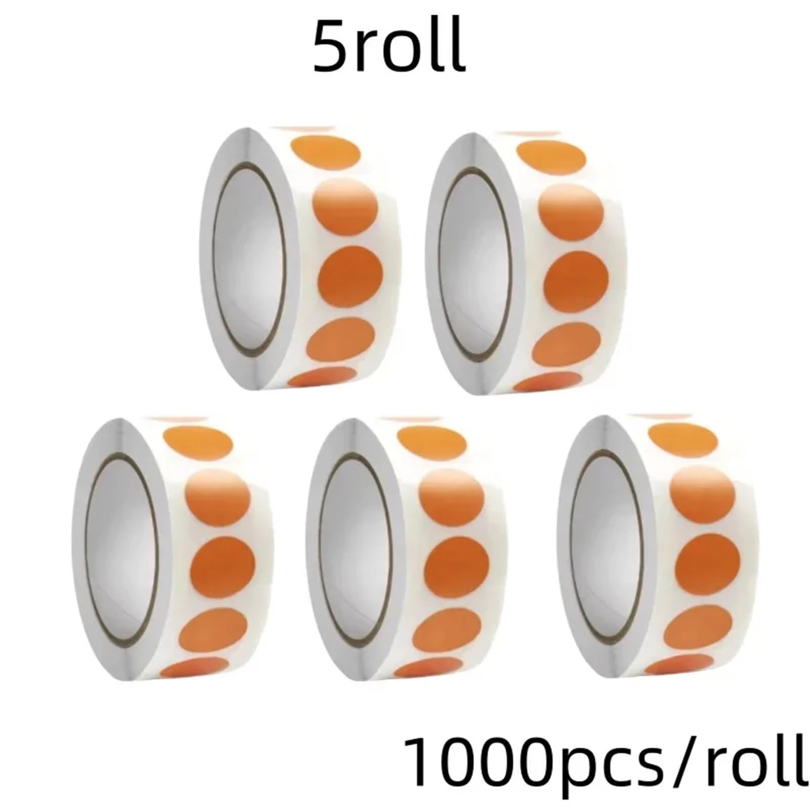 Adesivi colorati a pois 10/50 rotoli di etichette adesive a pois colorati per etichette adesive in carta patinata con marchio di classificazione (arancione - 50 rotoli)