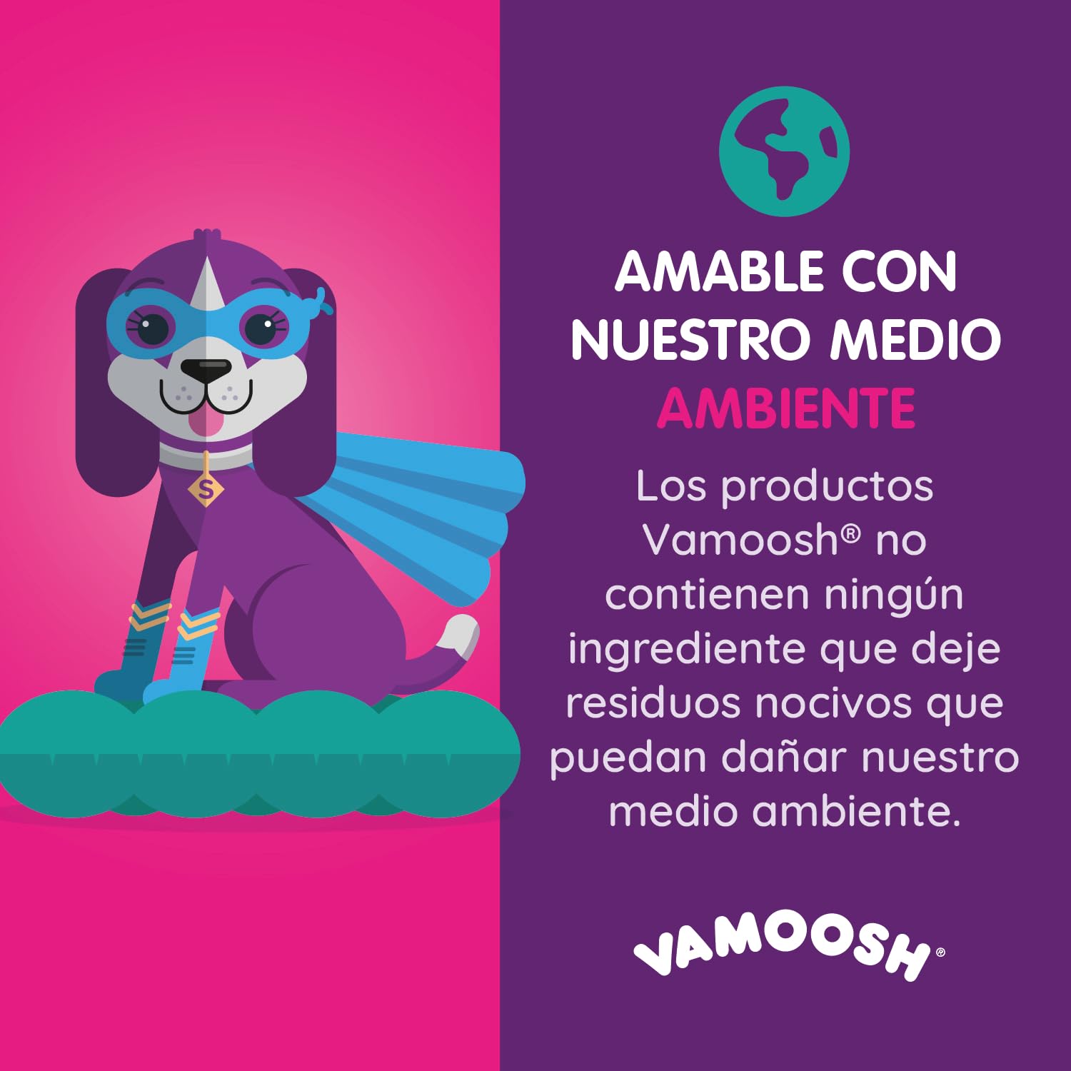 Vamoosh Limpiador de Lavadoras 6 en 1, Aroma Algodón Fresco. Disuelve pelo, elimina olores y cal, limpia en profundidad, deja olor fresco, antibacteriano, desincrusta, 6 lavados
