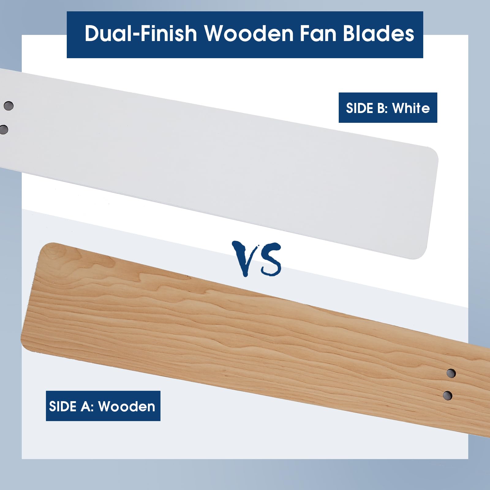 Kviflon Deckenventilator mit Beleuchtung Leise 132 cm, Deckenventilator mit Licht und Fernbedienung und App, Led Deckenventilatoren für Schlafzimmer Wohnzimmer, DC Motor, 8 Holz Flügel, Weiß