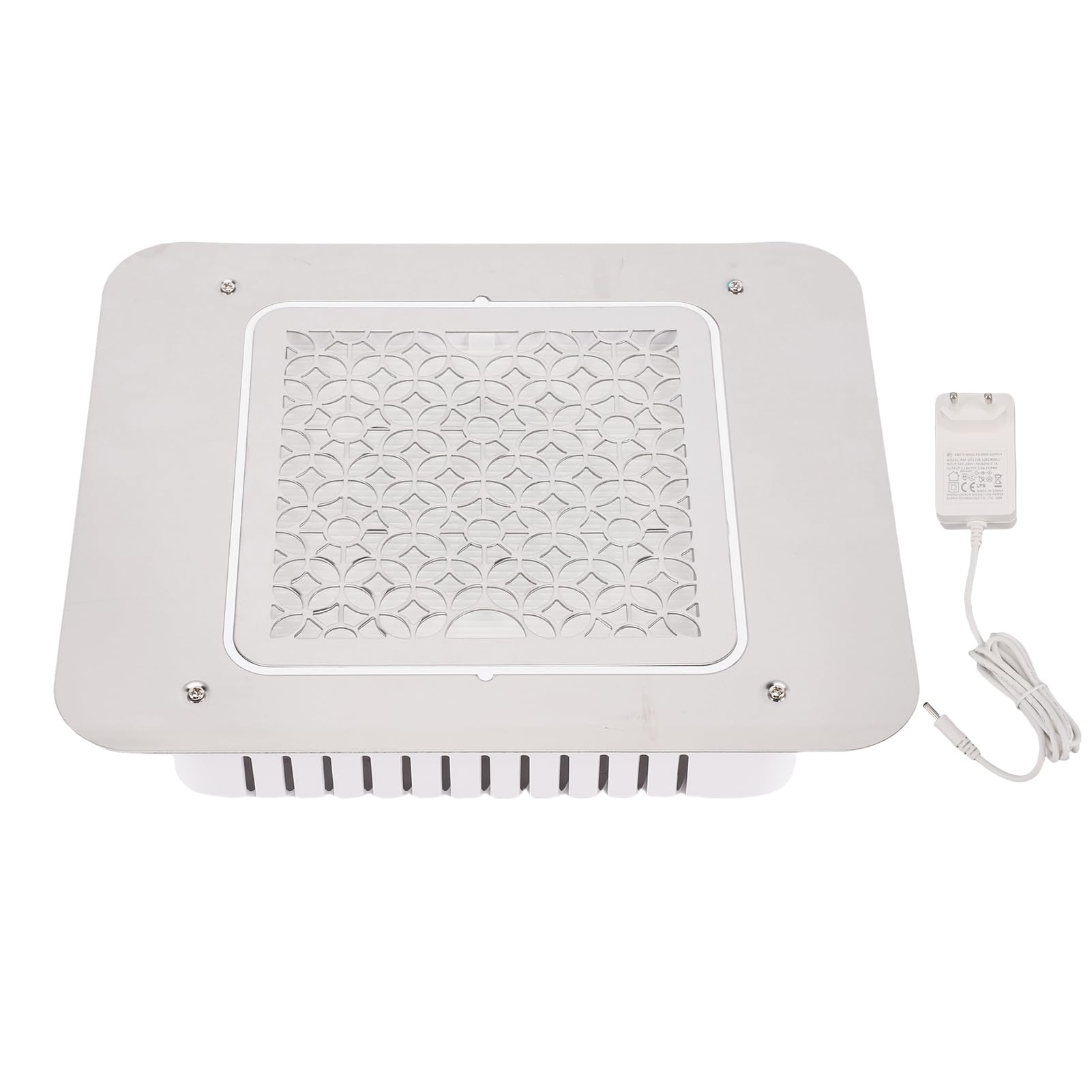 ZJchao Potente Colector de Polvo de Uñas de 80 W, 3500 RPM, Aspirador de Uñas de Escritorio Integrado, Extractor de Polvo Integrado sin Escobillas para Salones de Uñas y Uso Doméstico, (Enchufe de