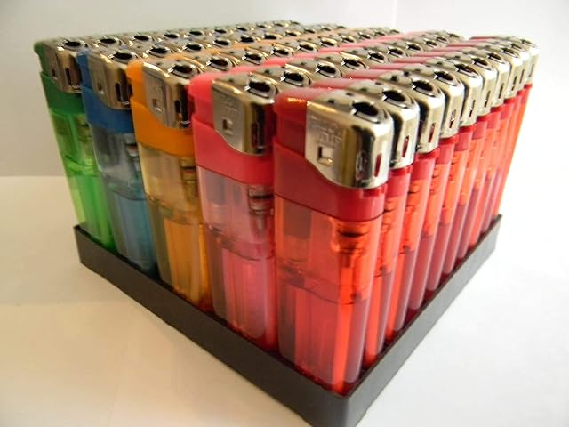 50 ELECTRONIC REFILLABLE LIGHTERS WITH ADJUSTABLE FLAME