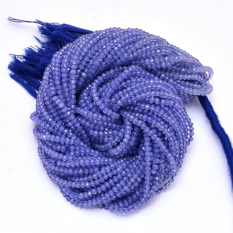 Tanzanite naturelle AAA+ perles micro facettées de 2mm, qualité joaillerie pour projets d'exception - 2