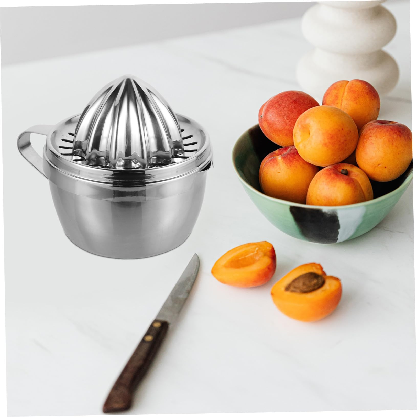 Exprimidor Manual de Limón y Cítricos de Acero Inoxidable Portátil y Fácil de Usar para Hogar Zumos Frescos de Naranja Pomelo y Práctico y Compacto