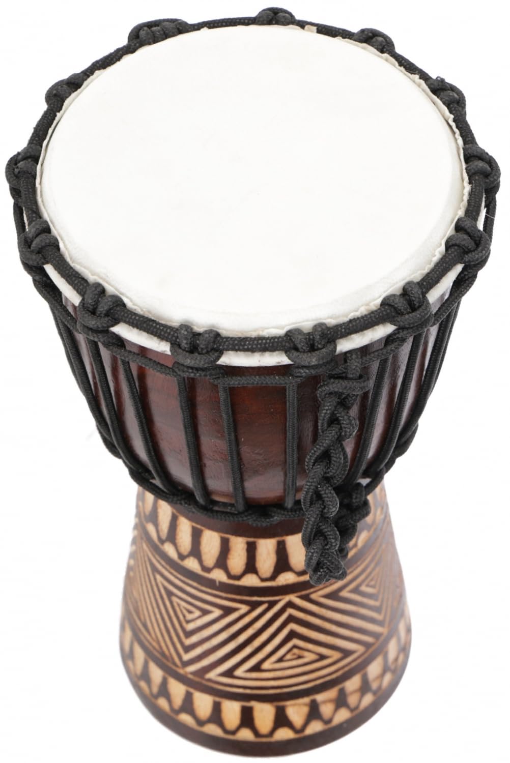 Guru-Shop Tamburo di Legno (djembe) con Intagli di Varie Dimensioni, Dimensione: 35 cm, Drum Sonaglio-didgeridoo