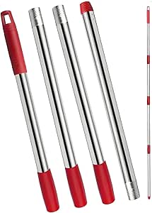 Upgraded Replacement Handle for Spin Mops | Compatible with Vileda Easy Wring | 4-Section Adjustable 30"-58" Pole | Durable Mop Stick for Refills-ONLY MOP Handle