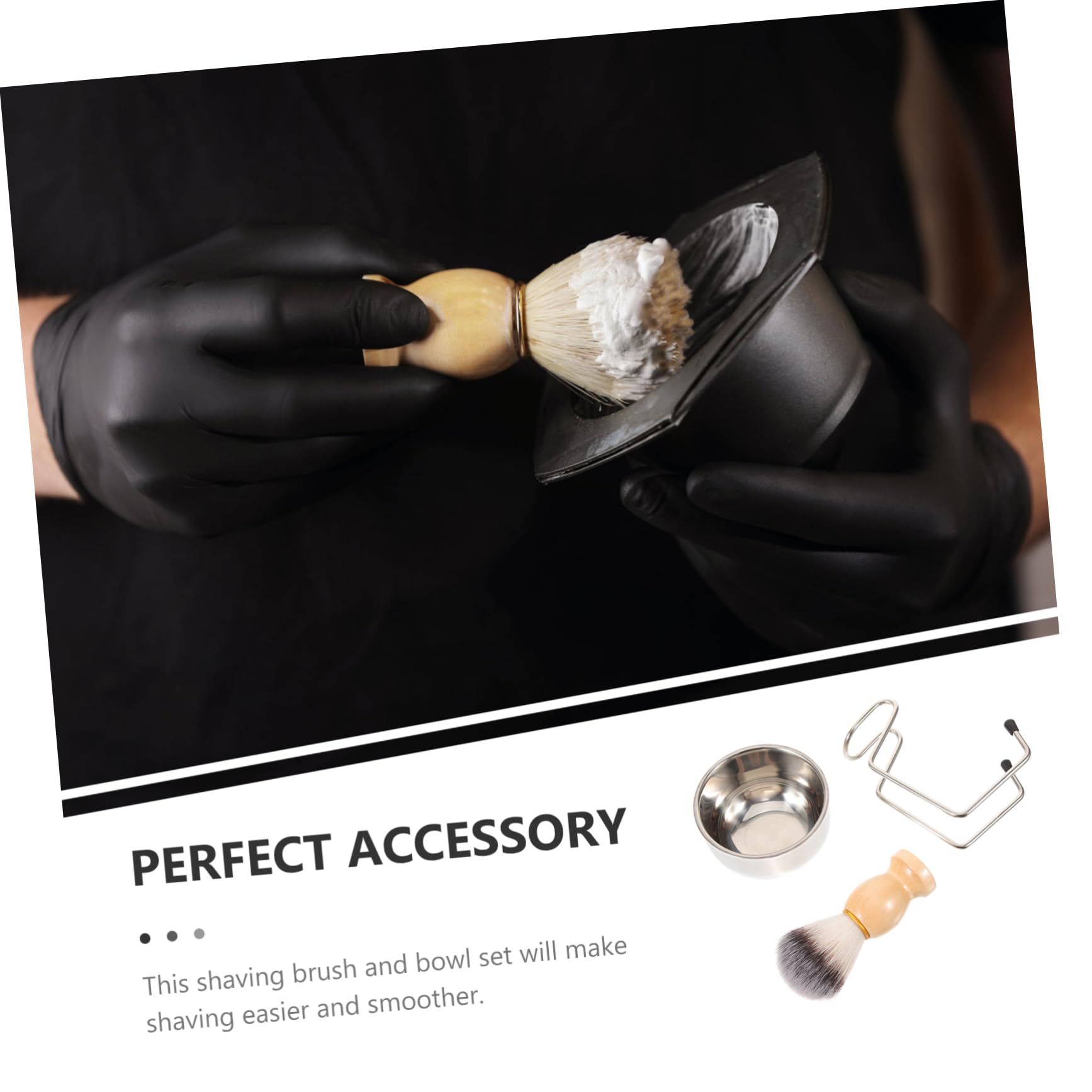 TOVINANNA Men's Shaving Brush Set Razor Brush Shaving Bowl Stand Haircut Accessories Gentle Shave Tool