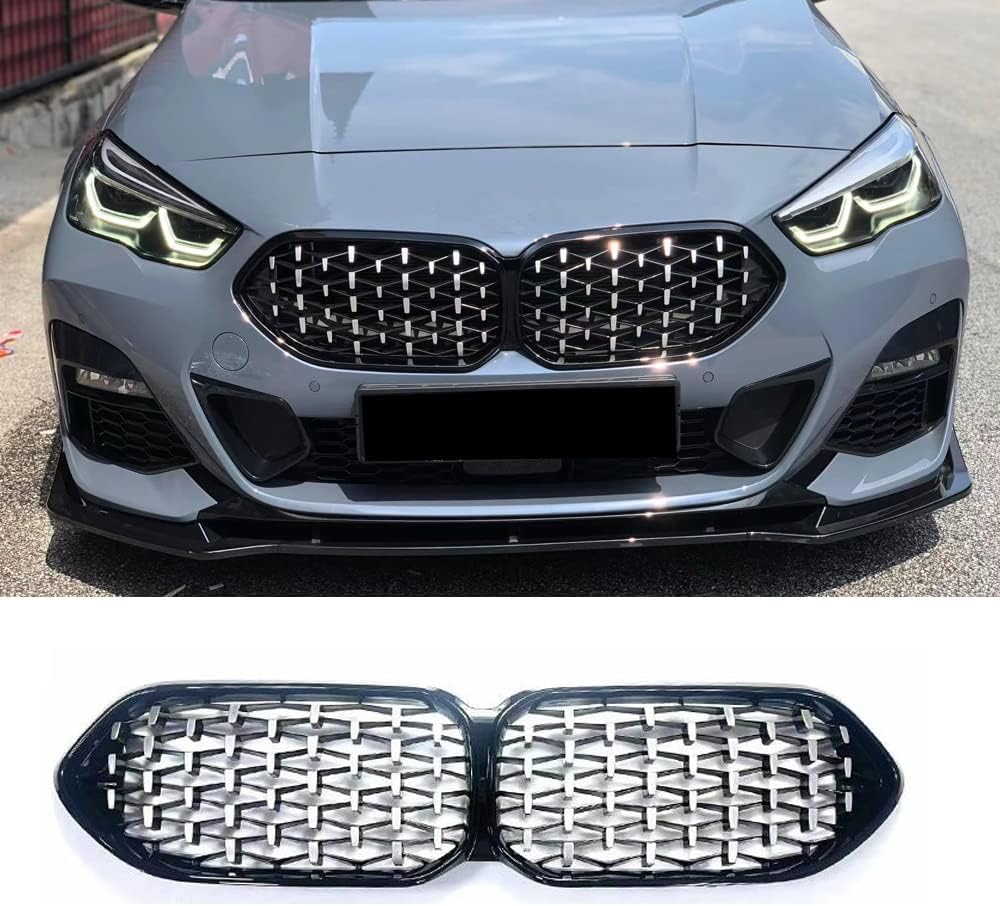 F44 Grille ,Diamond Radiator Style Front Bumper Grill for BMW 2 Series Gran Coupe F44 2021+ 216i 218i 220i 228i M235i MAXCAR-223 Black