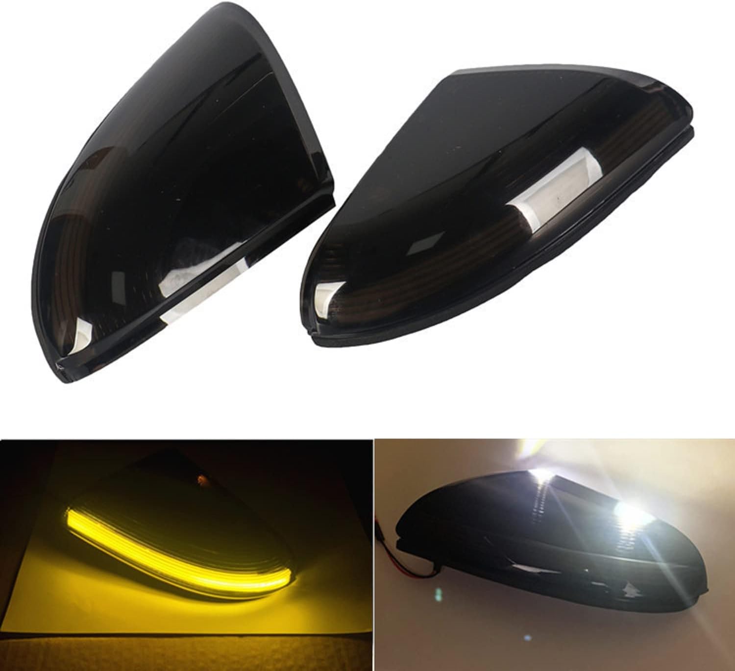 [2pcs] Side Mirror Turn Signal Lights for Dodge for Ram 1500 2500, LED Smoked Sequential Lamps Replacement for 68064948AA