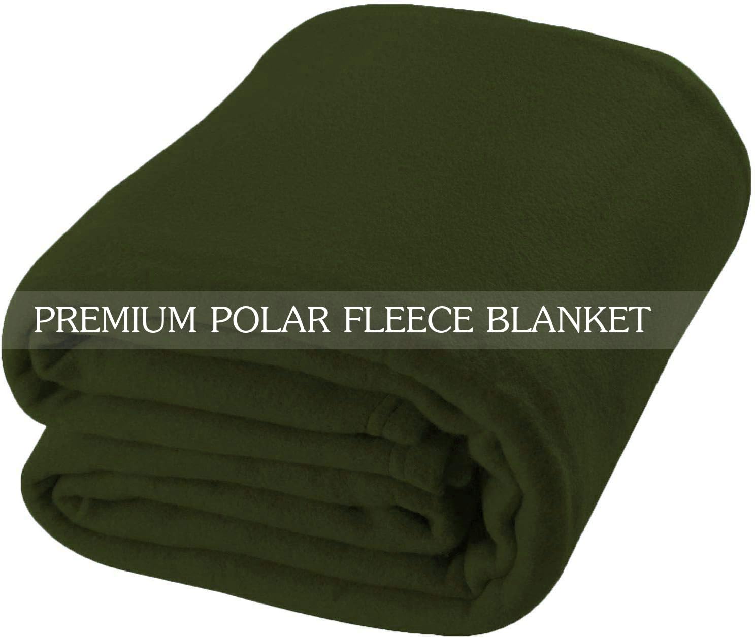 Polar Fleece Bed Throw Blanket - Twin Size - Thermal Lightweight Spread - Soft Brushed Fabric Sofa Blanket - All Season Cozy Throw Blanket/Pet Blankets - 56’’ x 92’’ - Olive Green