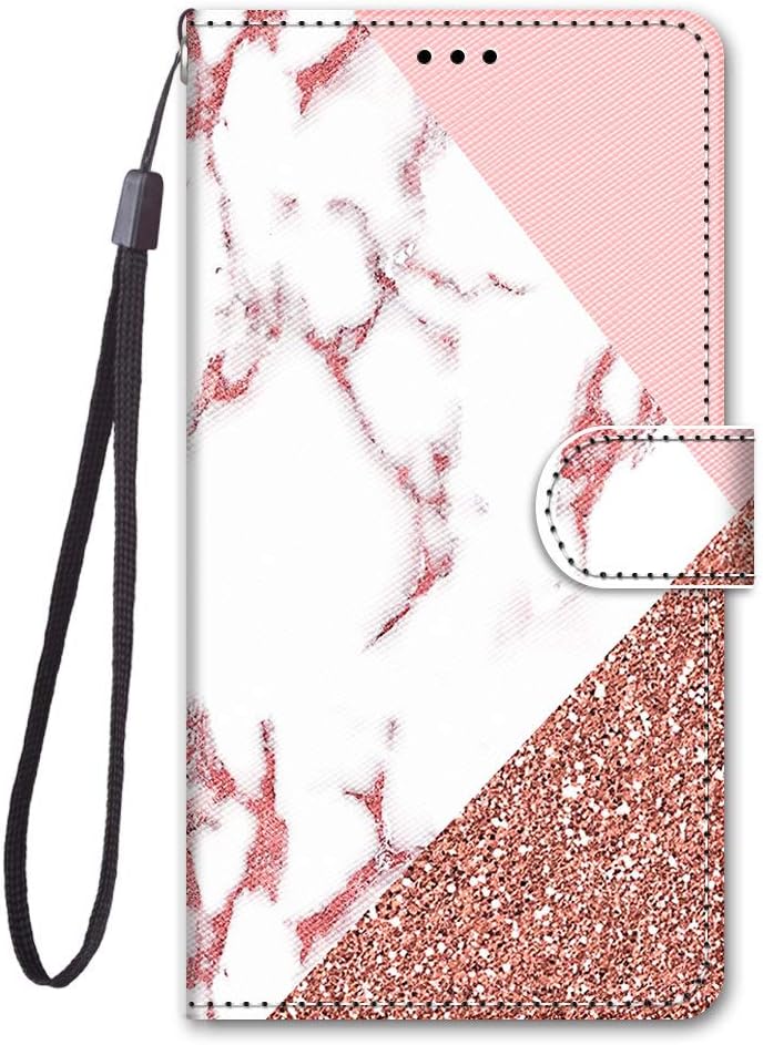 Everainy Compatible for Samsung Galaxy J3 2017 Case Silicone Wallet PU Leather Flip Card Slot Pattern Cover with Stand TPU Bumper Kickstand Shockproof Magnetic Closure (marble)