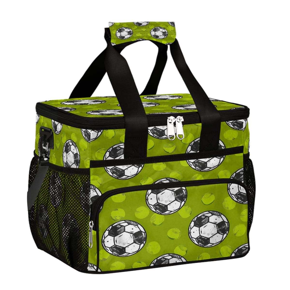 Mexpekil Borsa termica per il pranzo riutilizzabile a prova di perdite, verde, per picnic, picnic, sport, palloni da calcio, borsa termica per donne, uomini, lavoro, campeggio, spiaggia, ufficio, 24