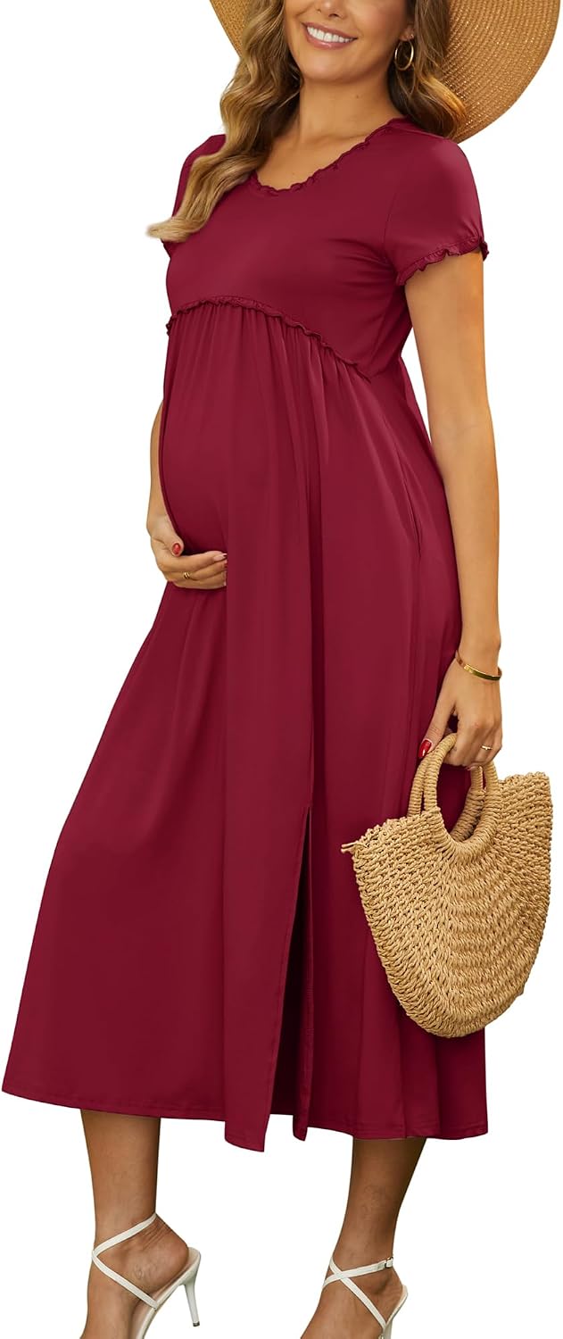 Maternity Dress Ruffled Baby Shower Dress