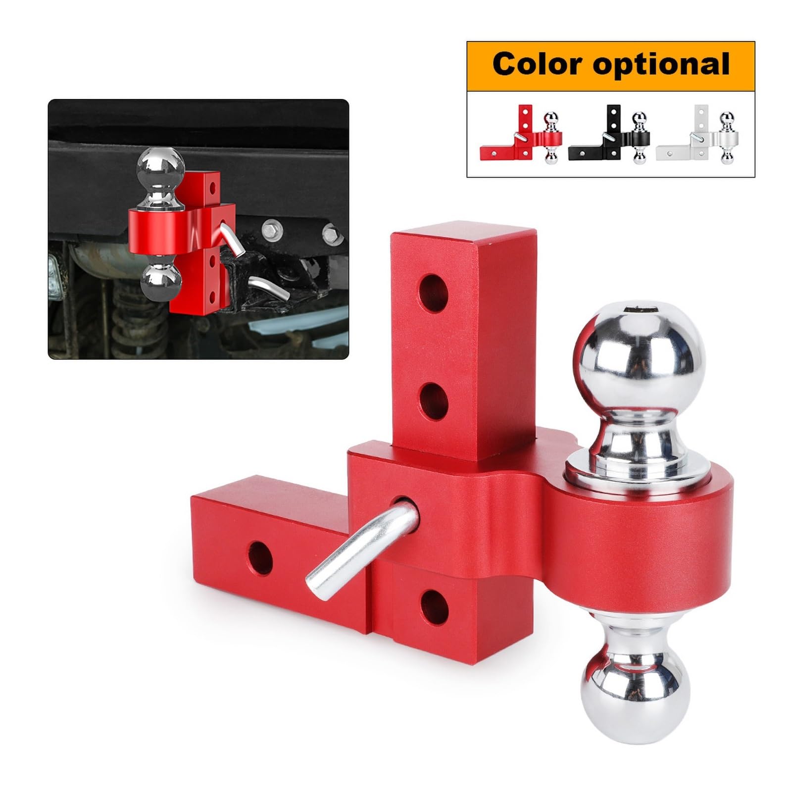 Attacco per rimorchio, Gancio For Rimorchio Gancio Cromato Con Traino A Sfera Da 2 Pollici Gancio Di Traino For Auto For Impieghi Gravosi Parti For Camper Camper Caravan Accessori For Camper(Silver)
