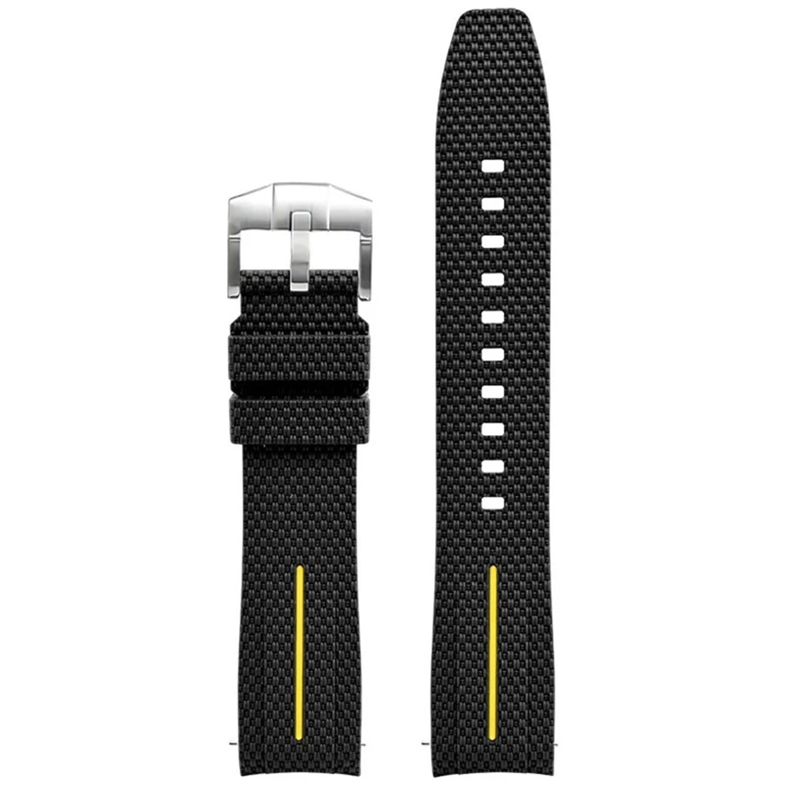 Cinturini per orologi universali da 20 mm per uomo e donna, in gomma, a sgancio rapido, con estremità curva