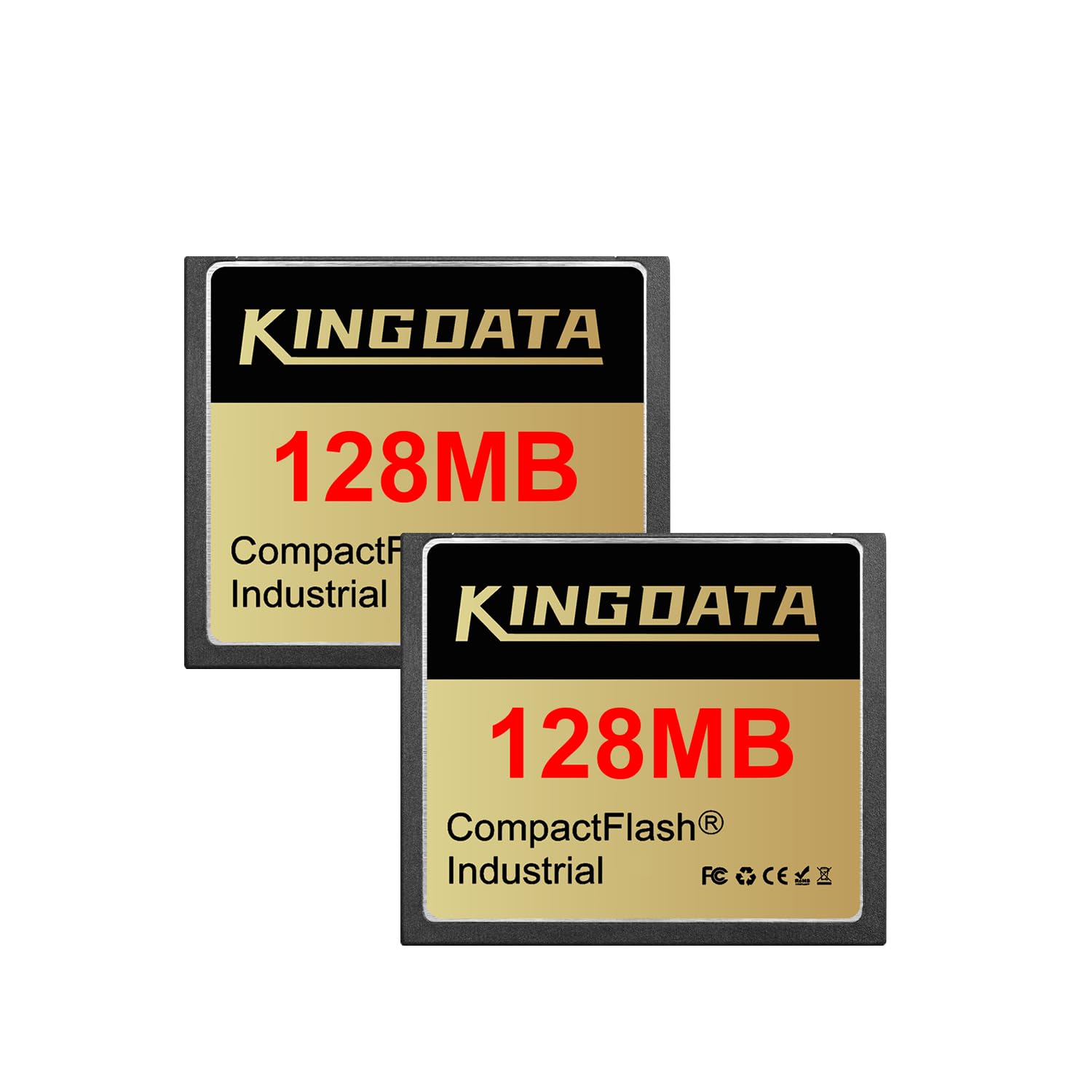 Industrial Compact Flash Memory Card 128MB 2pack FAT16 Type I for Industrial Equipment Vintage Digital Cameras