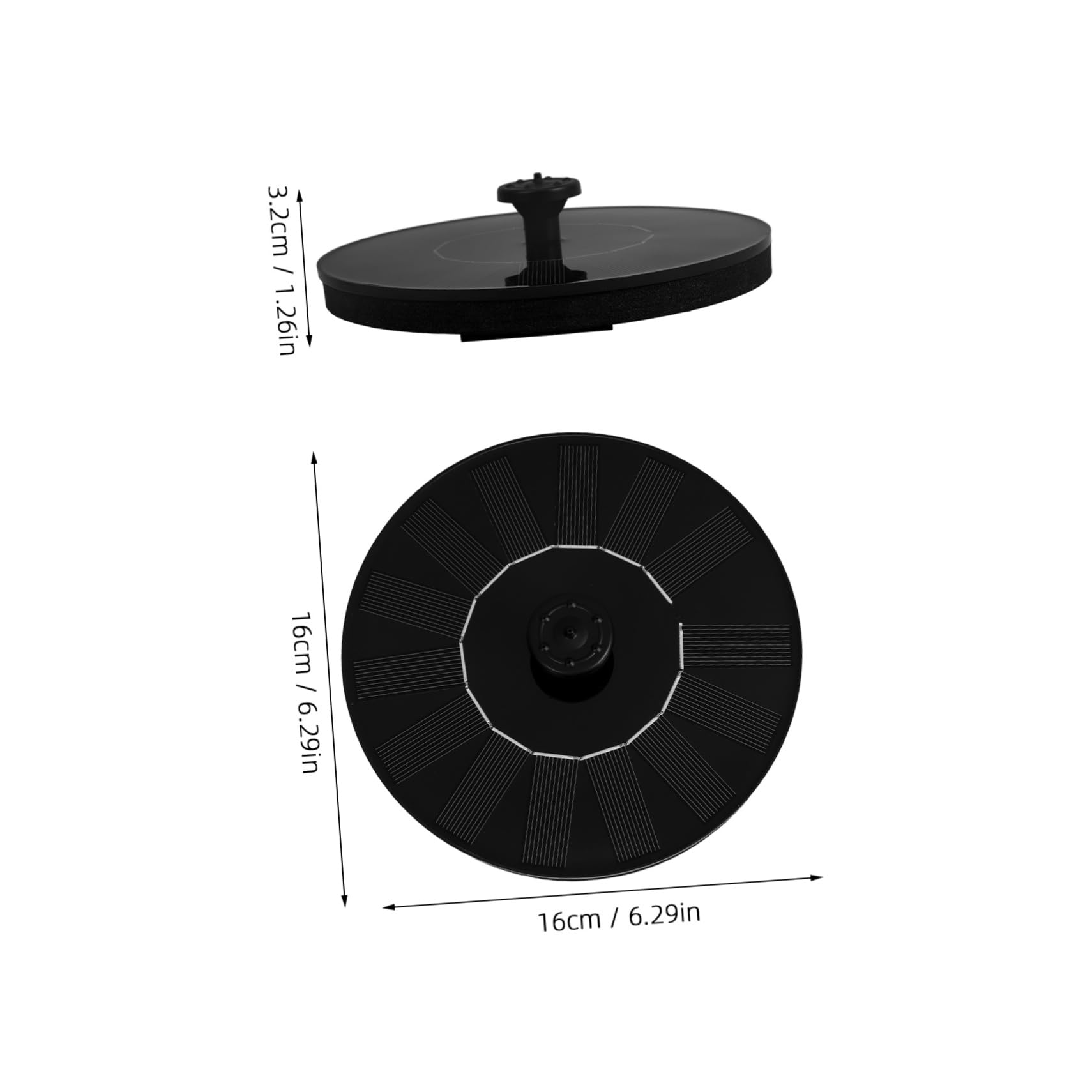 SUPVOX Solar Powered Floating Fountain Pump for Bird Bath Pool Garden Detachable Water Pump with Outlet Covers for Various