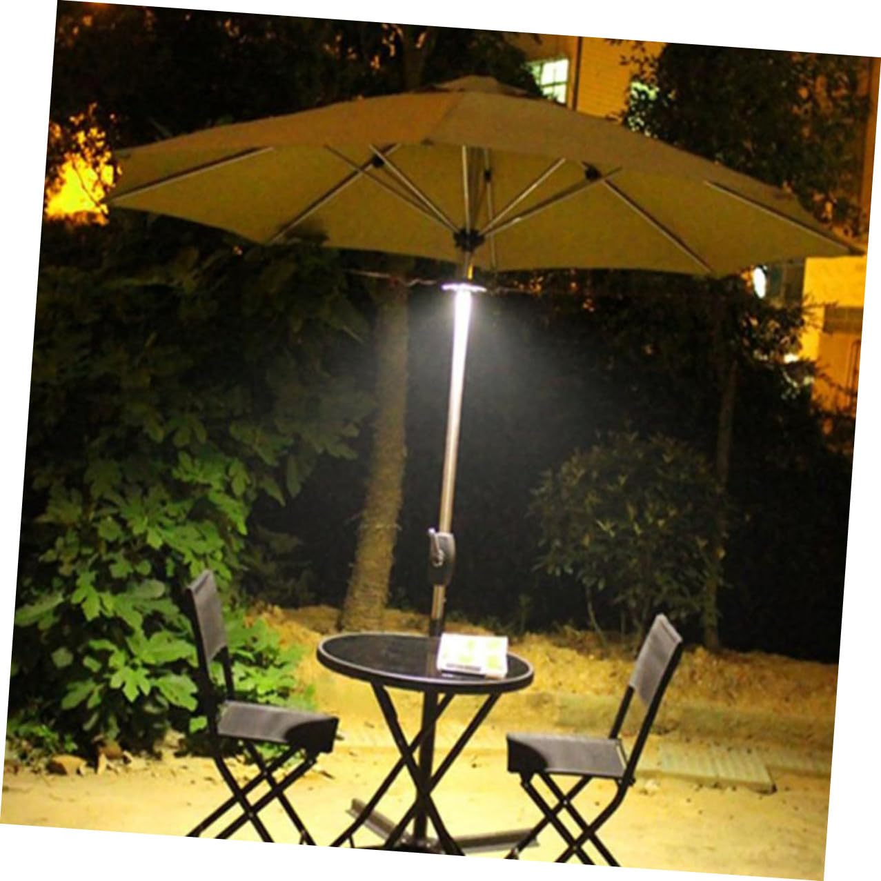 Lampada Ombrellone LED da Campeggio Nera per Uso Outdoor