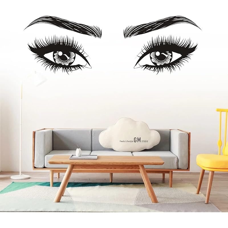 ファッション女の子眉目ウォールステッカーリビングルームの装飾デカール家具ステッカー店の装飾 58xcm Ftblwuofoj Godawaripowerispat Com