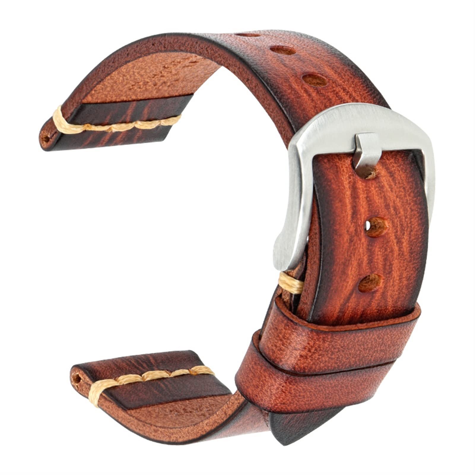 Bracelet de montre cuir véritable 24 mm Maikes compatible Tissot - 7