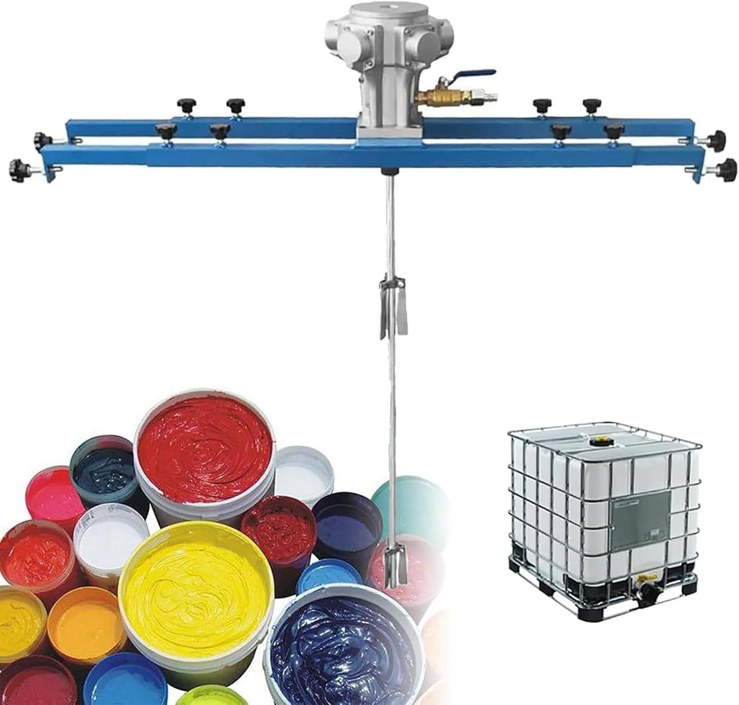 Mezclador de pintura neumático, agitador de tanque de 265 galones con hélice plegable de 400 mm, disolvente de tinta para la industria química, agitador neumático de 3/4 HP