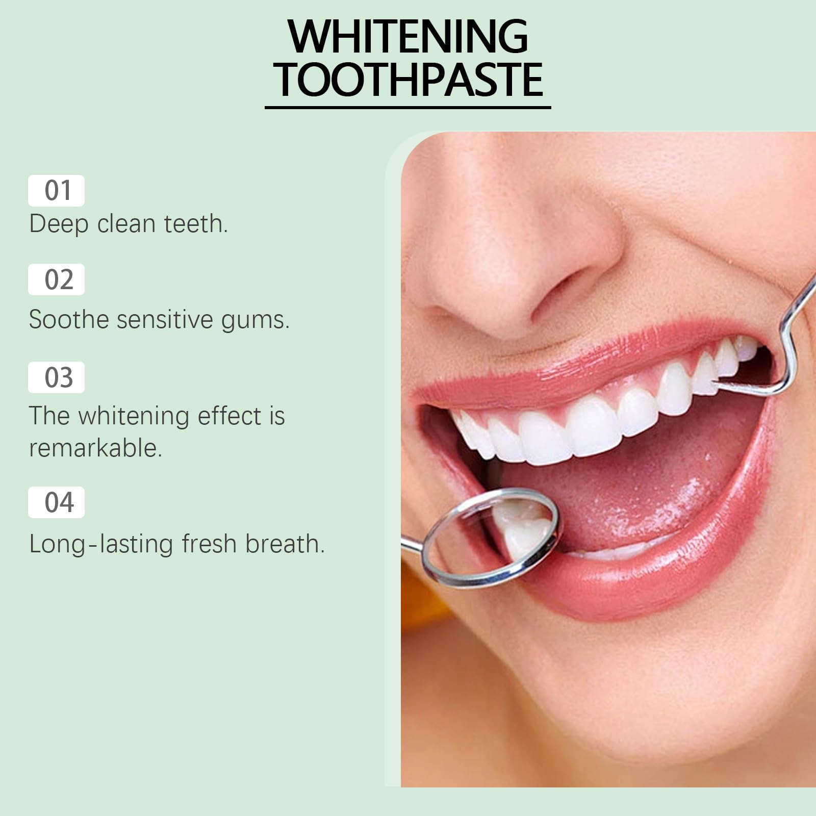 Dentifrice blanchissant pour les dents, nettoyage doux des taches superficielles, soin bucco-dentaire quotidien pour un sourire éclatant, formule fraîche pour une haleine agréable (7pcs)