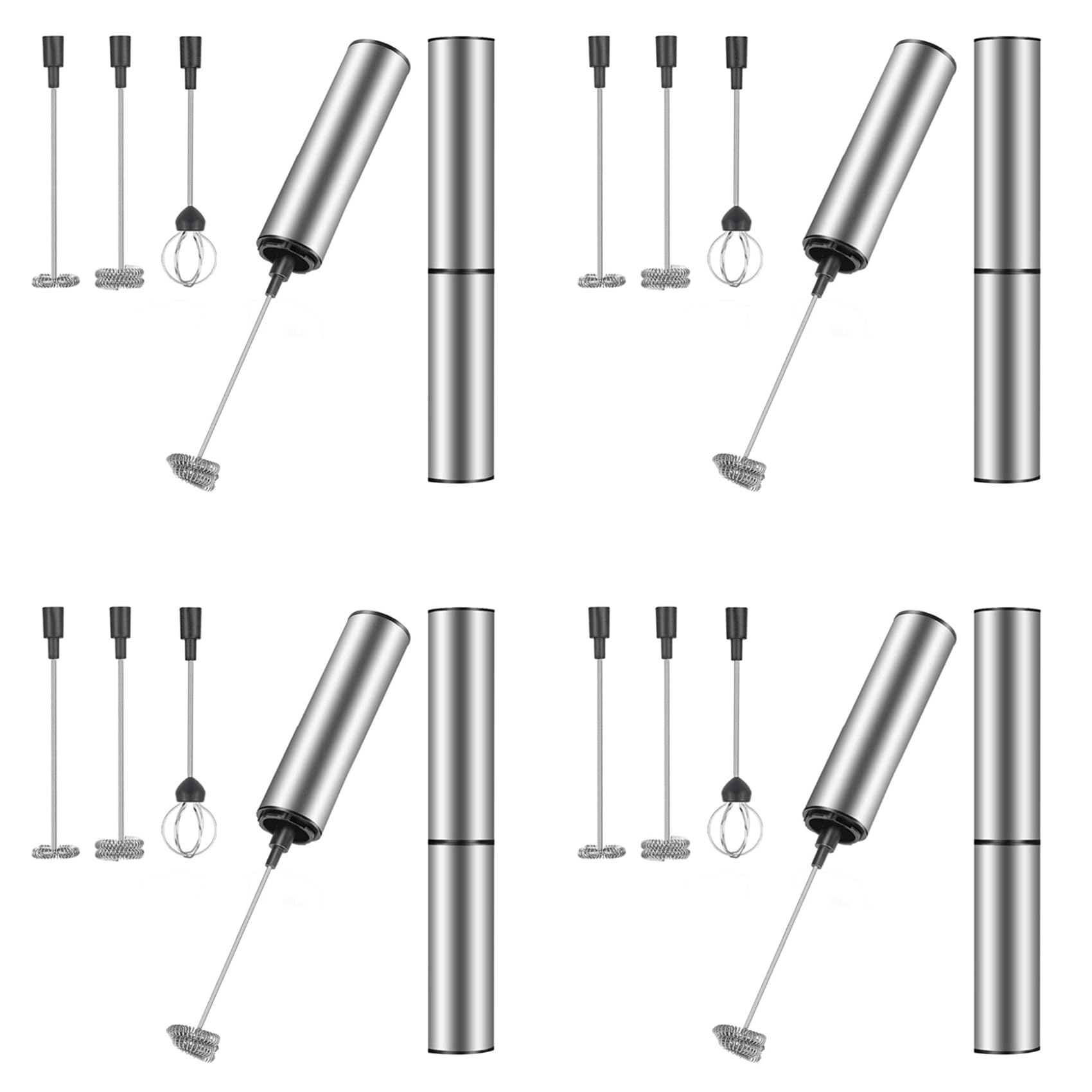 Hndhbfgrt 4X Milk Frother Handheld Coffee Frother Electric Whisk, USB Rechargeable Foam Maker Bubbler Egg Beater for Hot Chocolate
