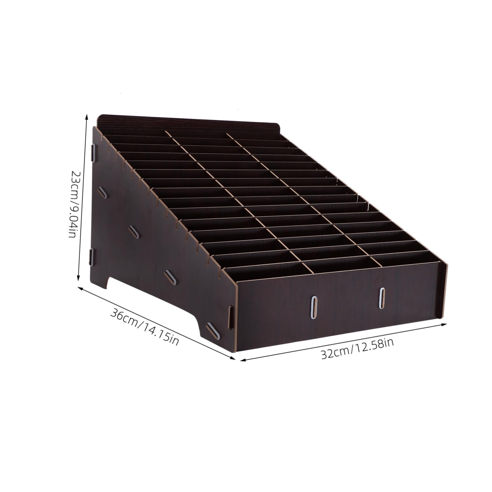 Organizador de caja de almacenamiento para teléfono móvil para sala de reuniones, fundas de teléfono y soporte de mesa para teléfono celular con sección de organización de escritorio, organizador de