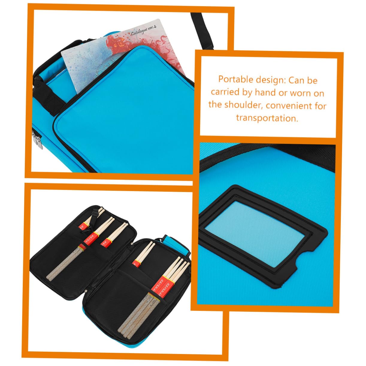 Didiseaon Borsa Porta Bacchette Batteria Oxford Resistente All'abrasione Design Ergonomico, Tracolla Regolabile e Doppia Maniglia per Trasporto Comodo