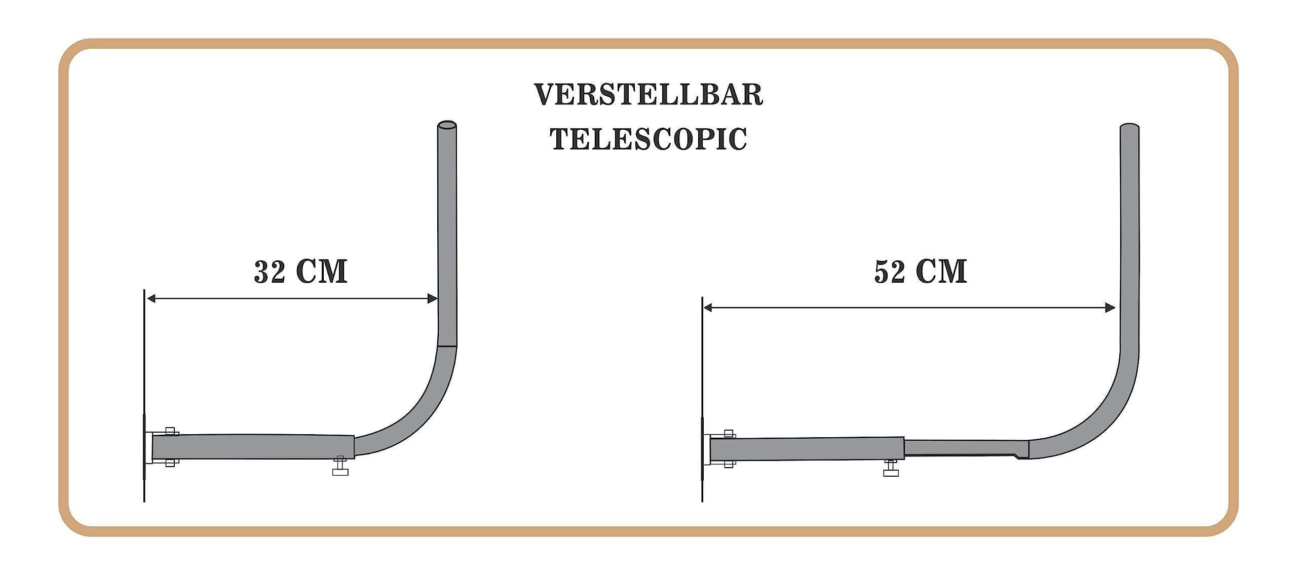 Uchwyt ścienny do bagażnika dachowego garażu [do 52 cm wysokości, pojemność 40 kg, bezstopniowa regulacja odległości, oszczędność miejsca, łącznie z kołkami/śrubami mocującymi]