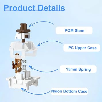 50PCS Brown Mechanical Keyboard Switches with Key Puller