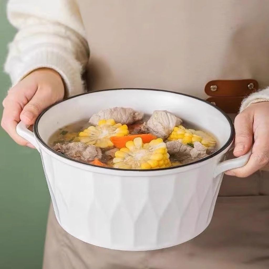 Ramen-Schüssel Nordic Doppelohr Suppe Schüssel Haushalt Große Keramik Instant-nudeln Obst Salat