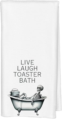 Toallas de mano decorativas de esqueleto gótico para baño, regalos góticos para mujeres, divertido esqueleto gótico en la bañera, toallas de mano