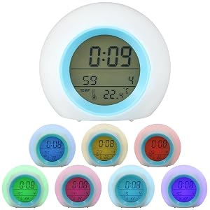 kaimenhong Kids Alarm Clock Digital Clock with 7 Color Night Light LED Alarm Clocks for Boys Girls Battery