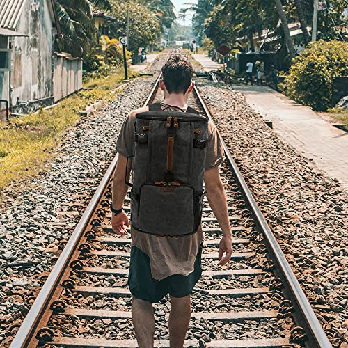 G-FAVOR 40L Travel Backpack, Vintage Canvas Rucksack Convertible Duffel Bag Carry On Backpack Fit for 17.3 Inch Laptop Bag