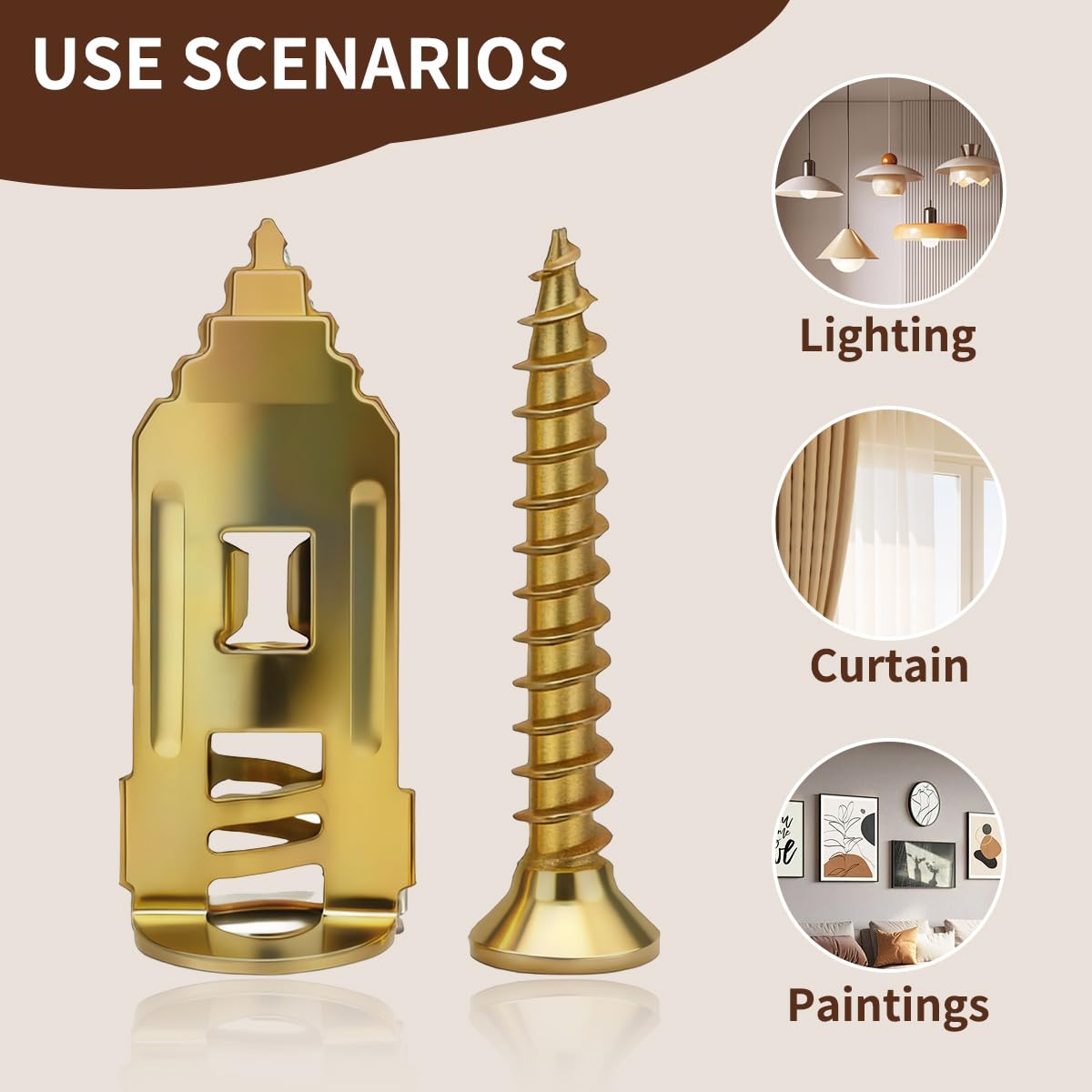 Heavy-Duty Drywall Anchors and Screws, 100 Pack - Image 3