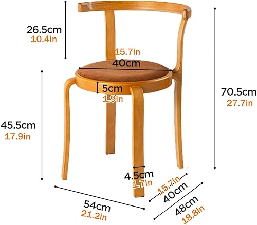 Miniatura 2 de Solid Wood Dining Chairs with Upholstered, Stackable Kitchen Chairs, Dining Room Chair Accent Chair Vanity Seat for Dining Room, Study Room, Living