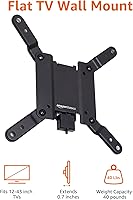 Vista 4 de Yaxa Basics Soporte de pared fijo plano para TV se ajusta a TVs de 12 a 40 pulgadas y VESA 200x200, negro