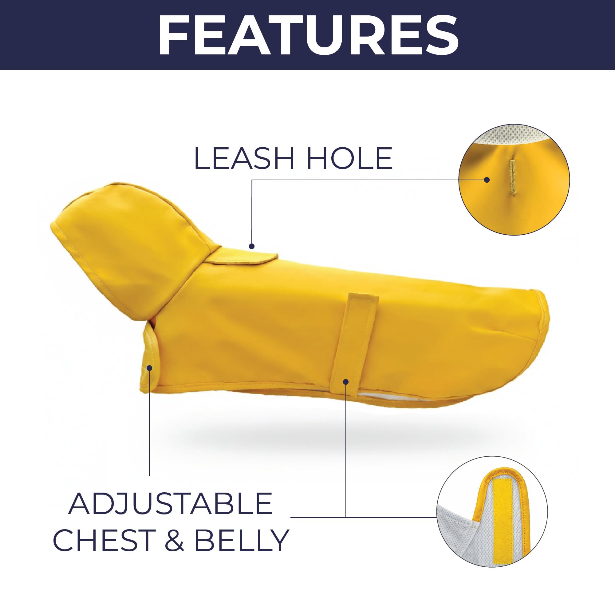 Dachshund - Chubasquero para perro salchicha, abrigo largo para perro, impermeable para perro Weiner, chaqueta impermeable Doxie (mediano)