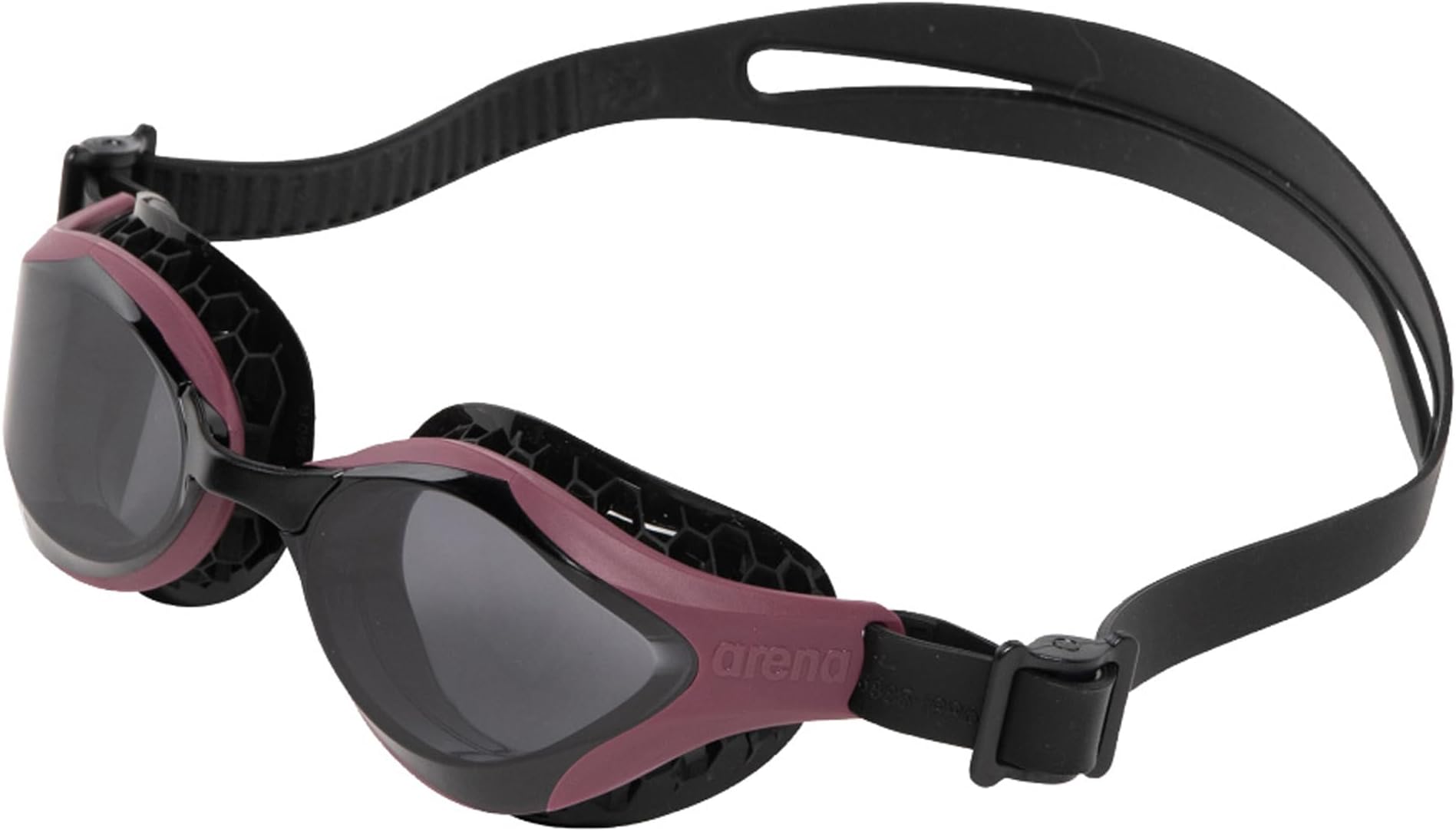 Unisex Adult Air-Bold Swipe Anti-Fog Training Swim Goggles for Men and Women Cushioned Seals Superior Comfort Non-Mirror Lens, Smoke/Red Wine/Black