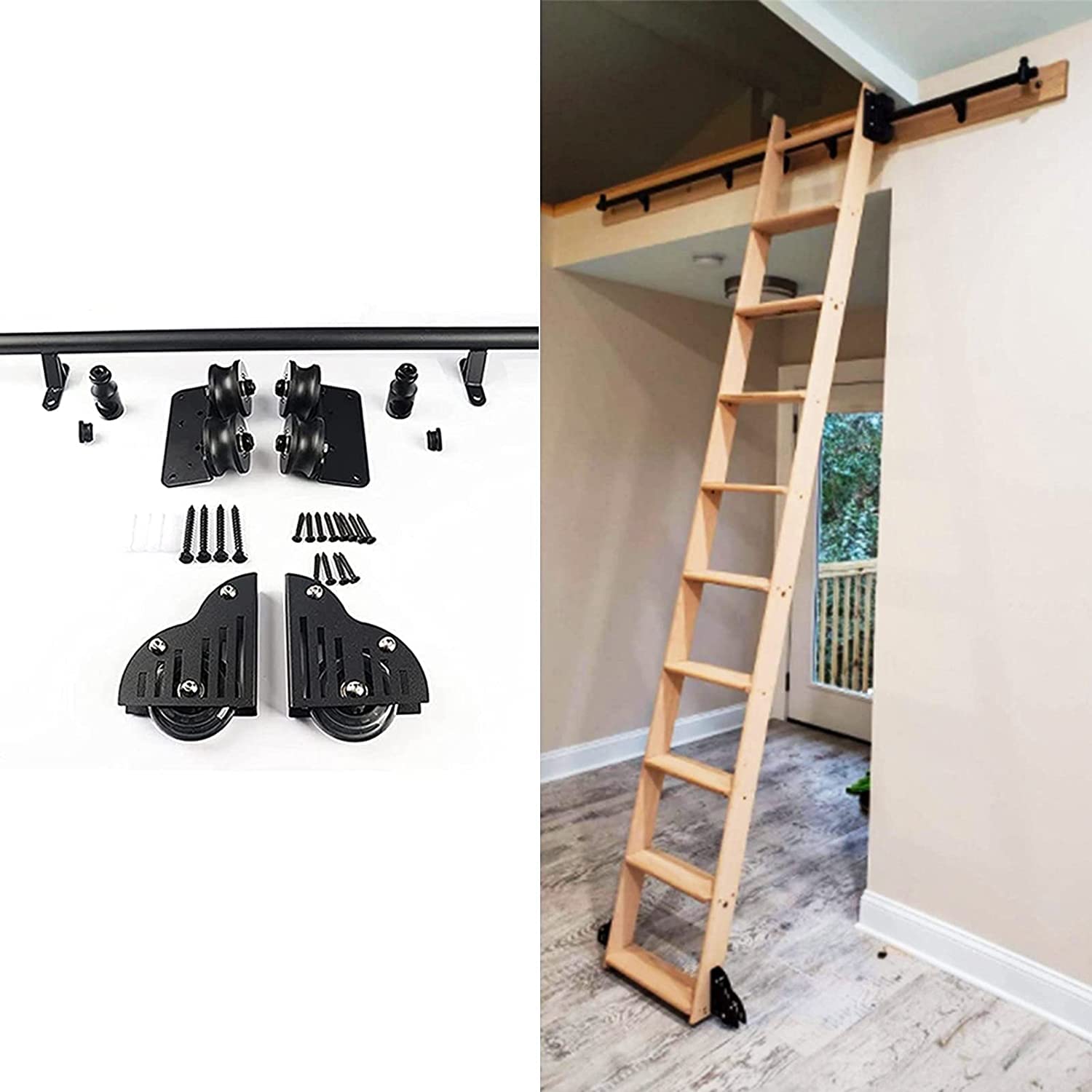 Rail à tube rond pour maison et loft : installez une porte de grange coulissante de 400 cm