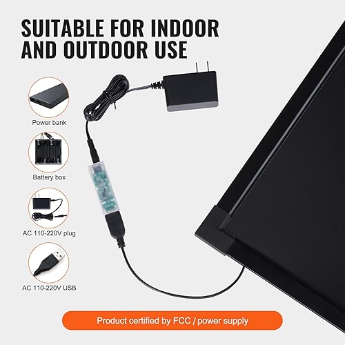 Miniatura 3 de VEVOR Pizarra de escritura LED de mensajes, pizarra iluminada borrable de 24 x 16 pulgadas, tablero de letreros de menú de efecto neón, tablero de